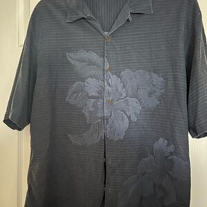Blue Tommy Bahama Floral Button-Up Shirt